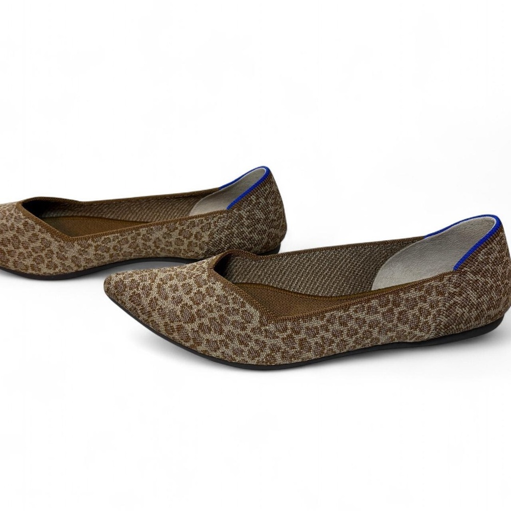 Rothy's The Point ballet flats in "Driftwood Spot" leopard print pattern - Picture 4 of 8